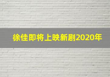 徐佳即将上映新剧2020年