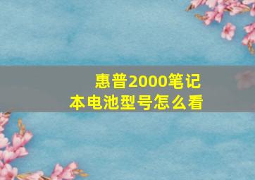 惠普2000笔记本电池型号怎么看