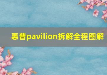 惠普pavilion拆解全程图解