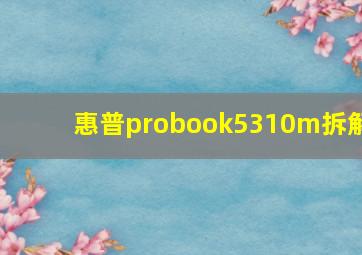 惠普probook5310m拆解