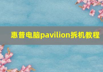 惠普电脑pavilion拆机教程