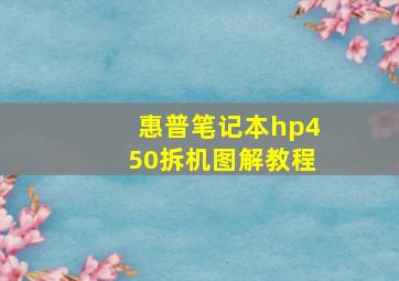 惠普笔记本hp450拆机图解教程