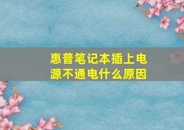 惠普笔记本插上电源不通电什么原因