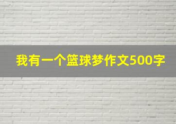 我有一个篮球梦作文500字