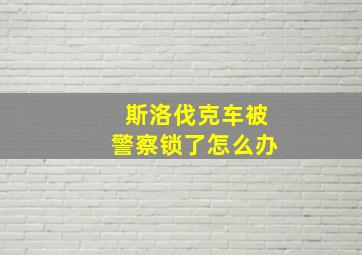 斯洛伐克车被警察锁了怎么办