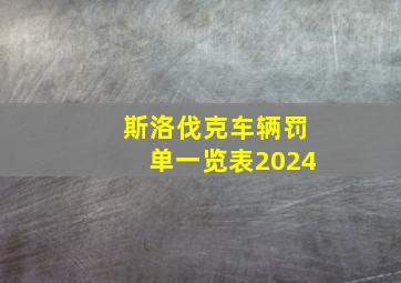 斯洛伐克车辆罚单一览表2024