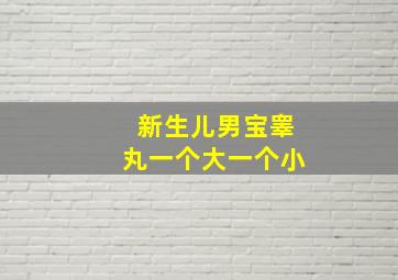 新生儿男宝睾丸一个大一个小