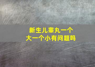 新生儿睾丸一个大一个小有问题吗