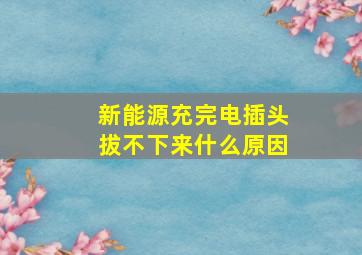 新能源充完电插头拔不下来什么原因