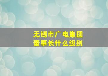 无锡市广电集团董事长什么级别