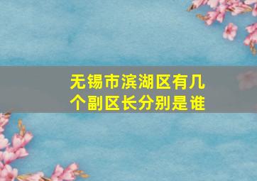 无锡市滨湖区有几个副区长分别是谁