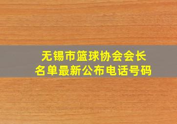 无锡市篮球协会会长名单最新公布电话号码