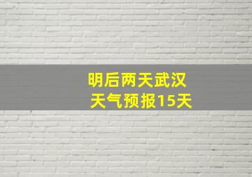 明后两天武汉天气预报15天