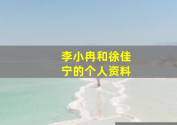 李小冉和徐佳宁的个人资料