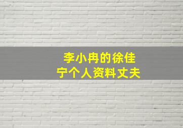 李小冉的徐佳宁个人资料丈夫