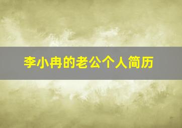 李小冉的老公个人简历