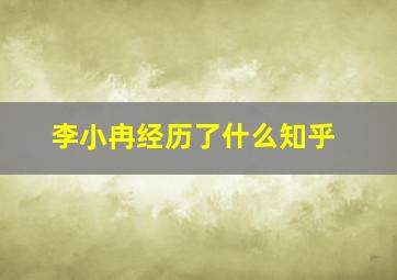 李小冉经历了什么知乎