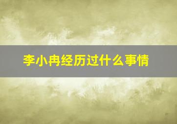 李小冉经历过什么事情