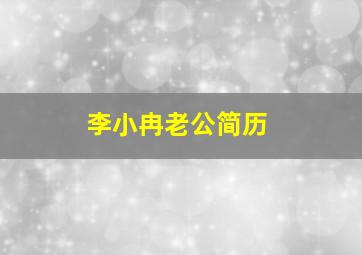 李小冉老公简历