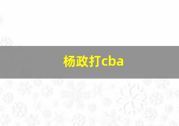 杨政打cba