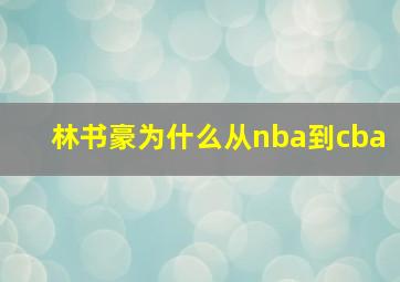 林书豪为什么从nba到cba