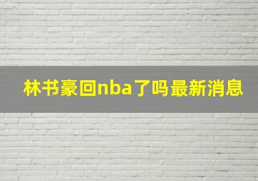 林书豪回nba了吗最新消息