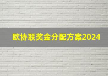 欧协联奖金分配方案2024