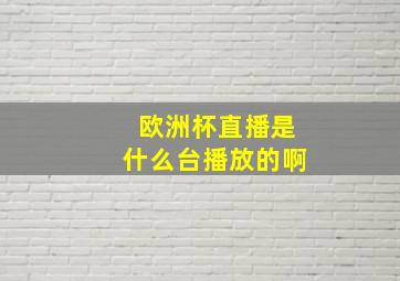 欧洲杯直播是什么台播放的啊