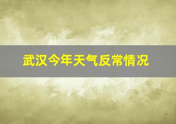 武汉今年天气反常情况