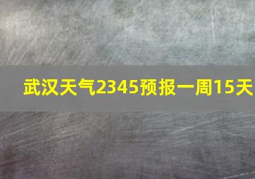 武汉天气2345预报一周15天