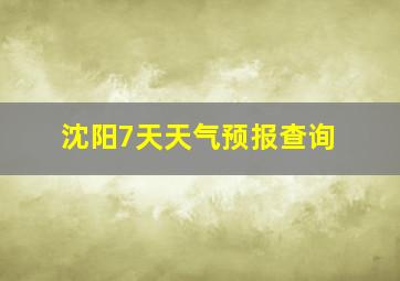 沈阳7天天气预报查询