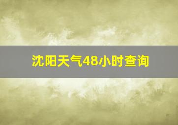 沈阳天气48小时查询