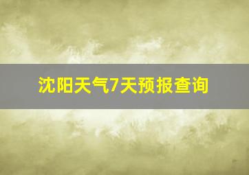 沈阳天气7天预报查询