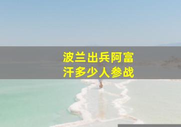 波兰出兵阿富汗多少人参战