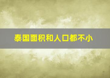 泰国面积和人口都不小