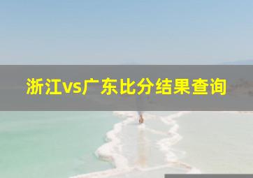 浙江vs广东比分结果查询