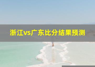 浙江vs广东比分结果预测