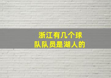 浙江有几个球队队员是湖人的