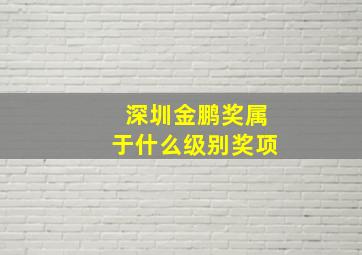 深圳金鹏奖属于什么级别奖项