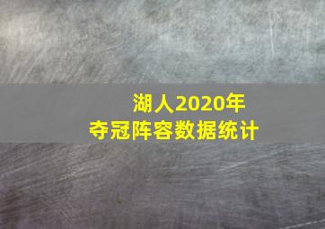 湖人2020年夺冠阵容数据统计