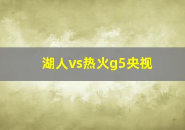 湖人vs热火g5央视