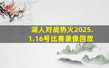 湖人对战热火2025.1.16号比赛录像回放