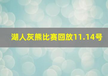 湖人灰熊比赛回放11.14号