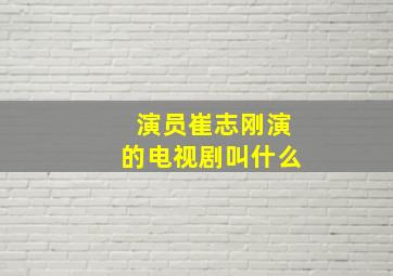 演员崔志刚演的电视剧叫什么