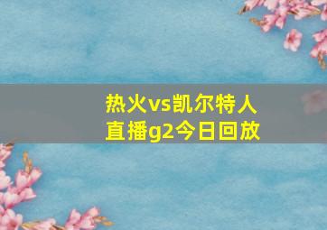 热火vs凯尔特人直播g2今日回放