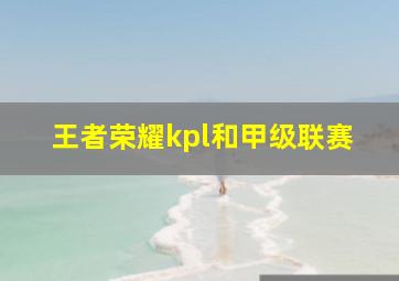 王者荣耀kpl和甲级联赛