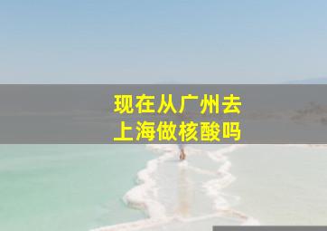 现在从广州去上海做核酸吗