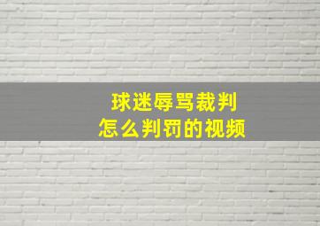 球迷辱骂裁判怎么判罚的视频