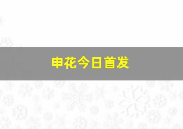 申花今日首发