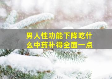 男人性功能下降吃什么中药补得全面一点